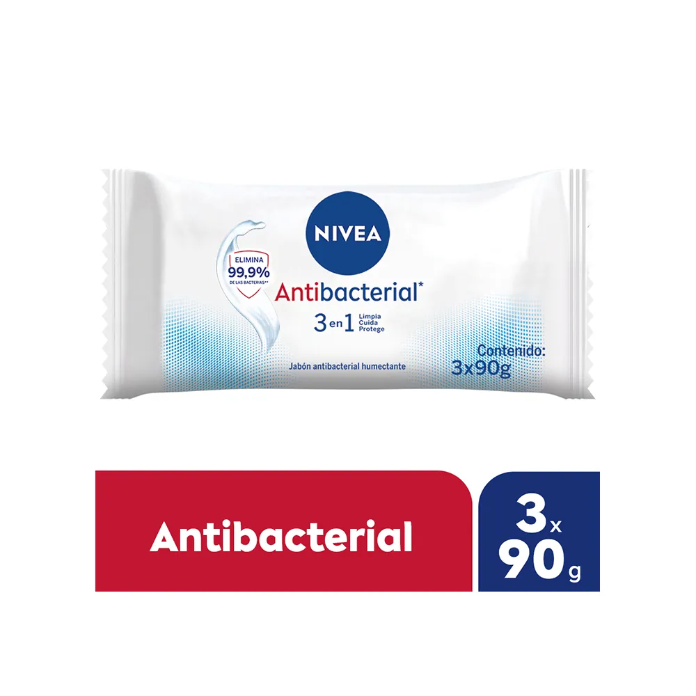 Nivea Jabón Antibact 3 en 1 X 3