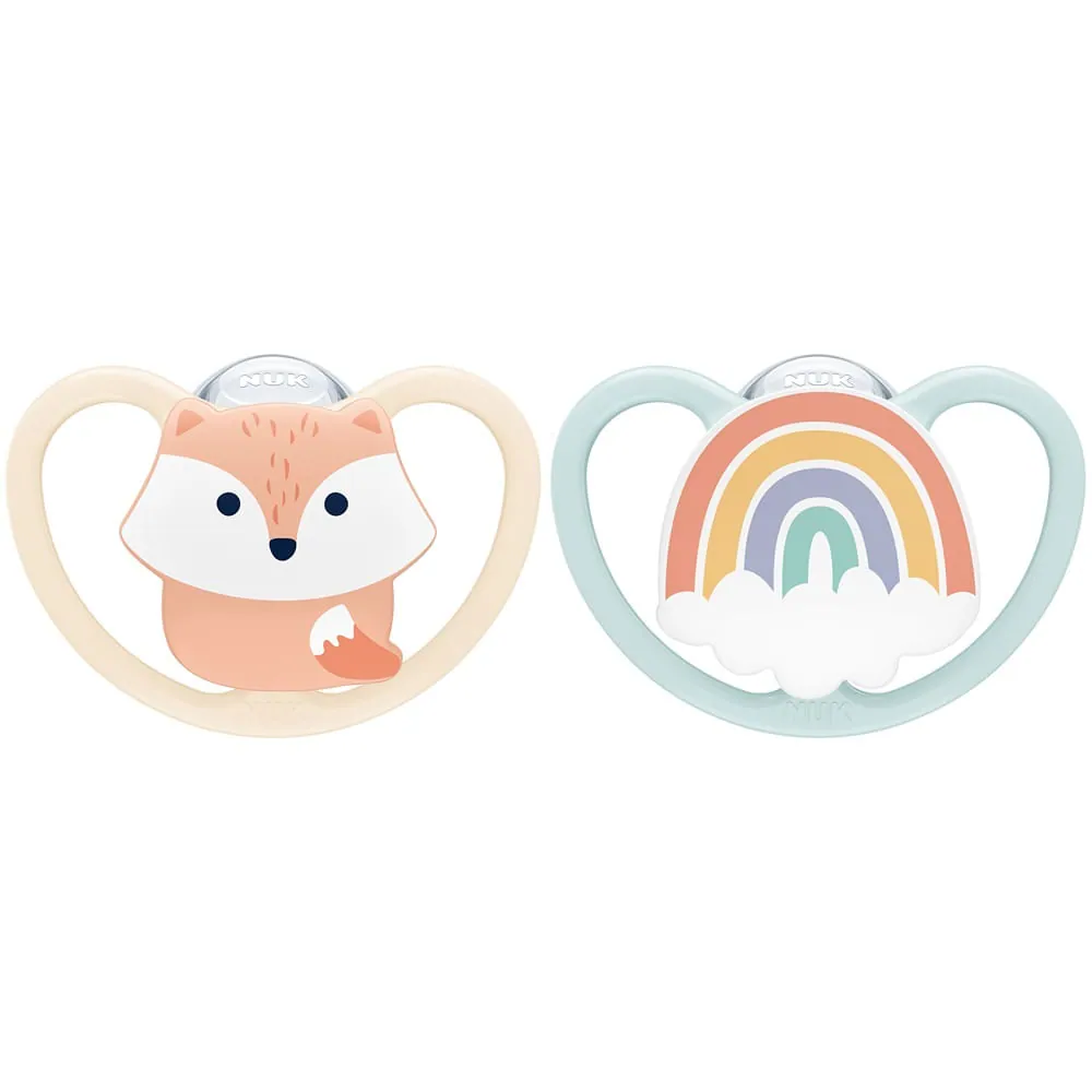 NUK Chupete Space T1 Zorro/Arco Iris