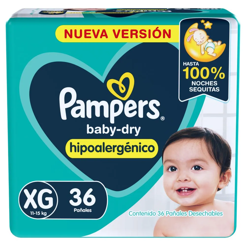 Pampers Pañal Baby-Dry Hipoal Xg