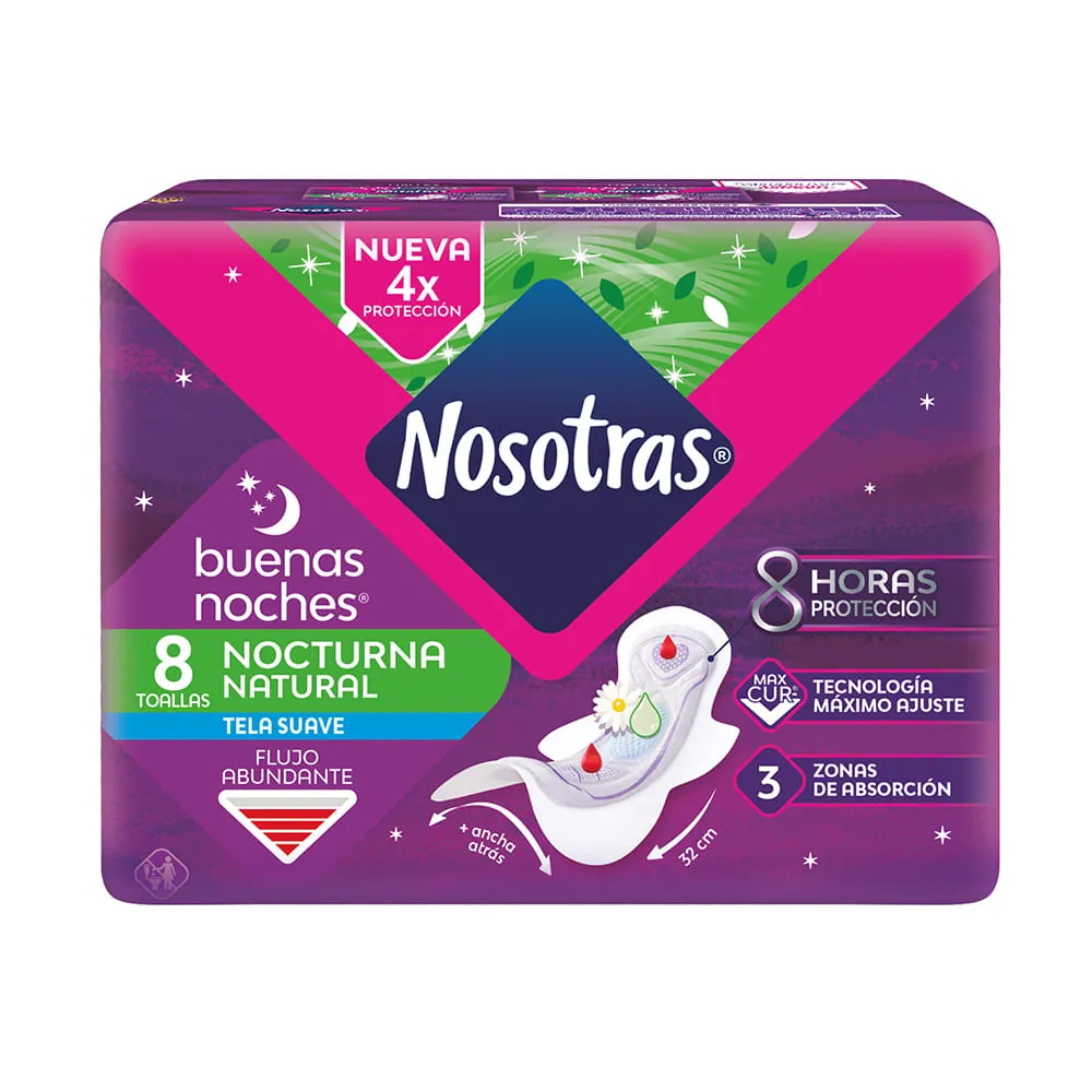 Nosotras Toalla Femenina Nocturna Suave