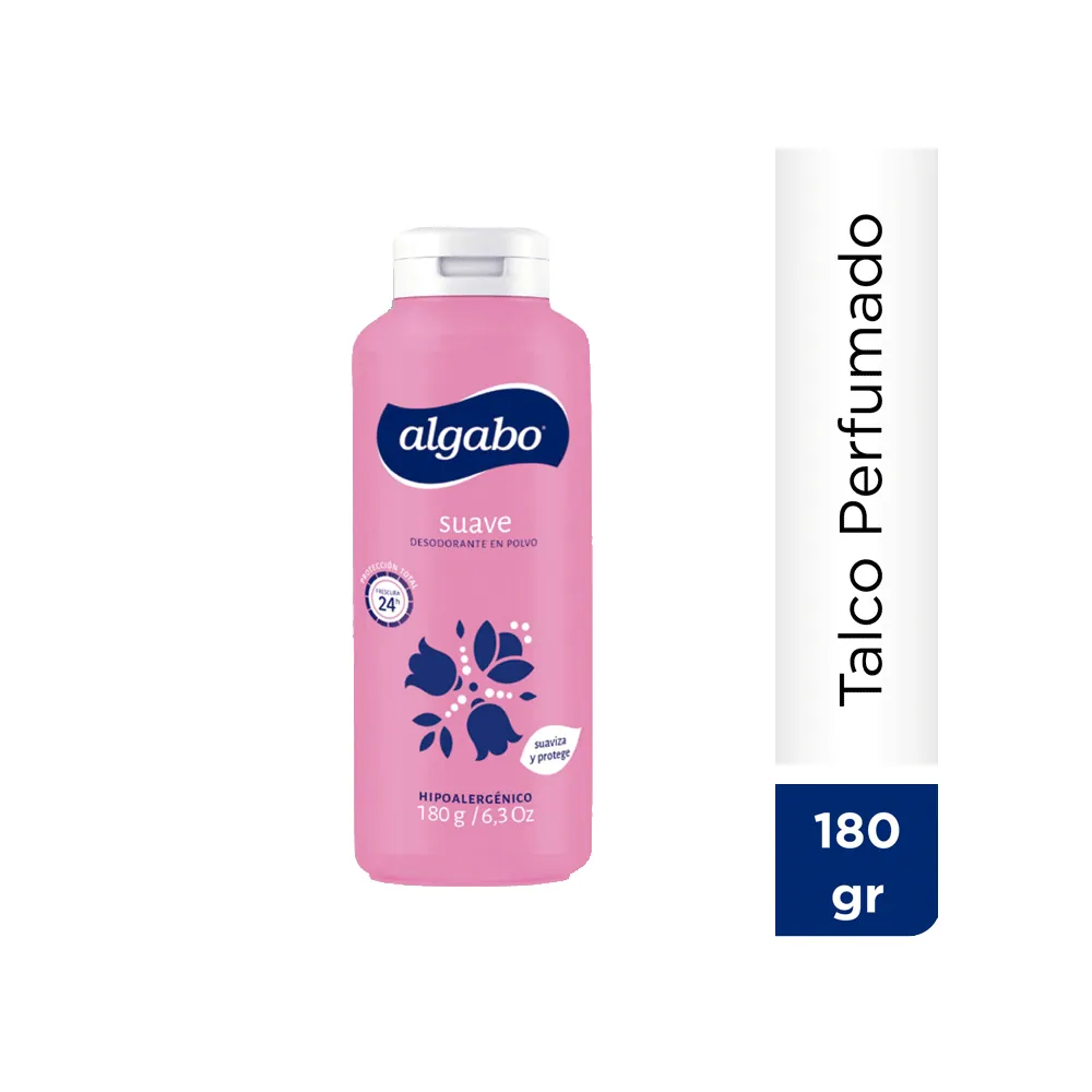 Algabo Desodorante Polvo Suave Talq Rosa