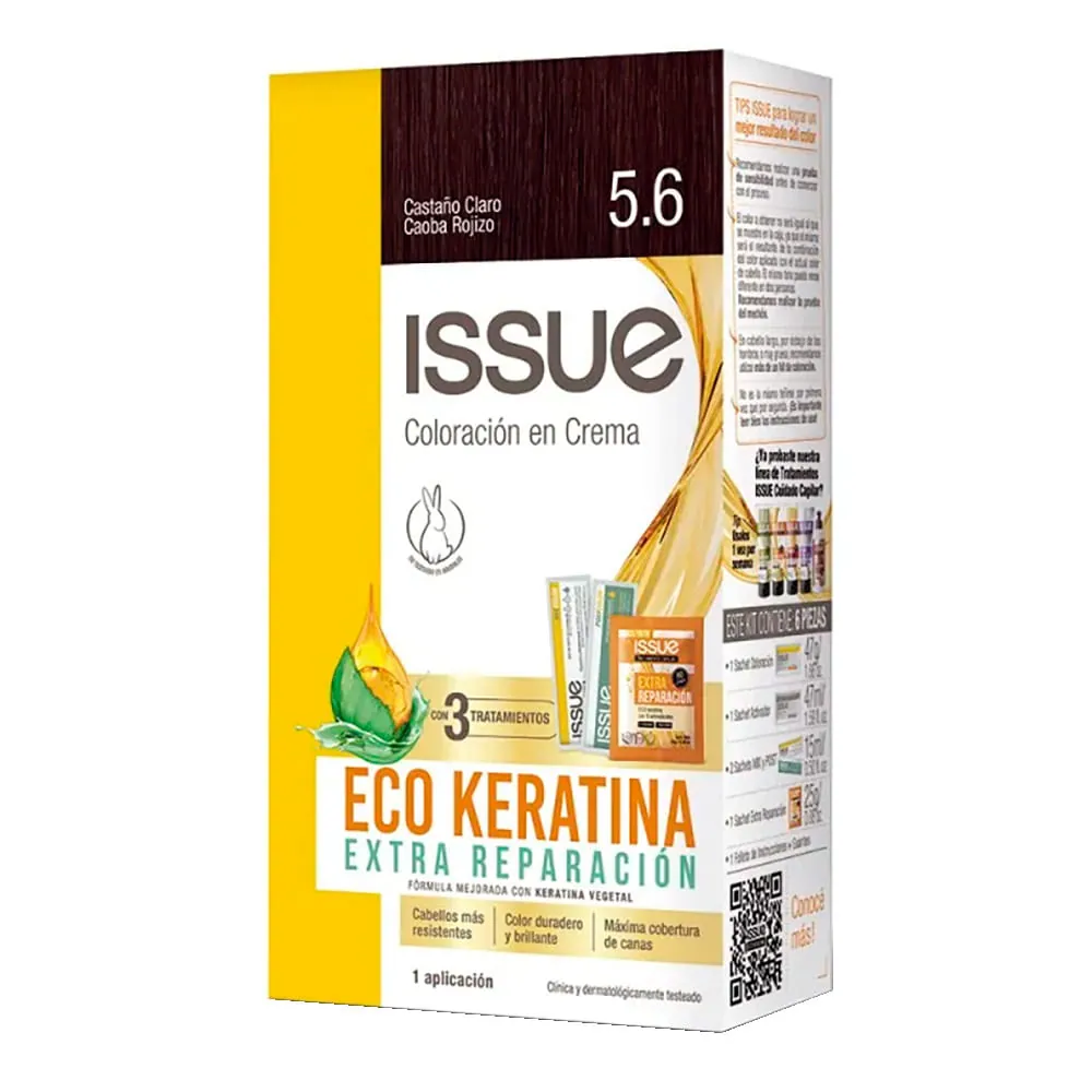 Issue Kit Eco Keratina N 5.6 Castaño Cl Caoba Roj