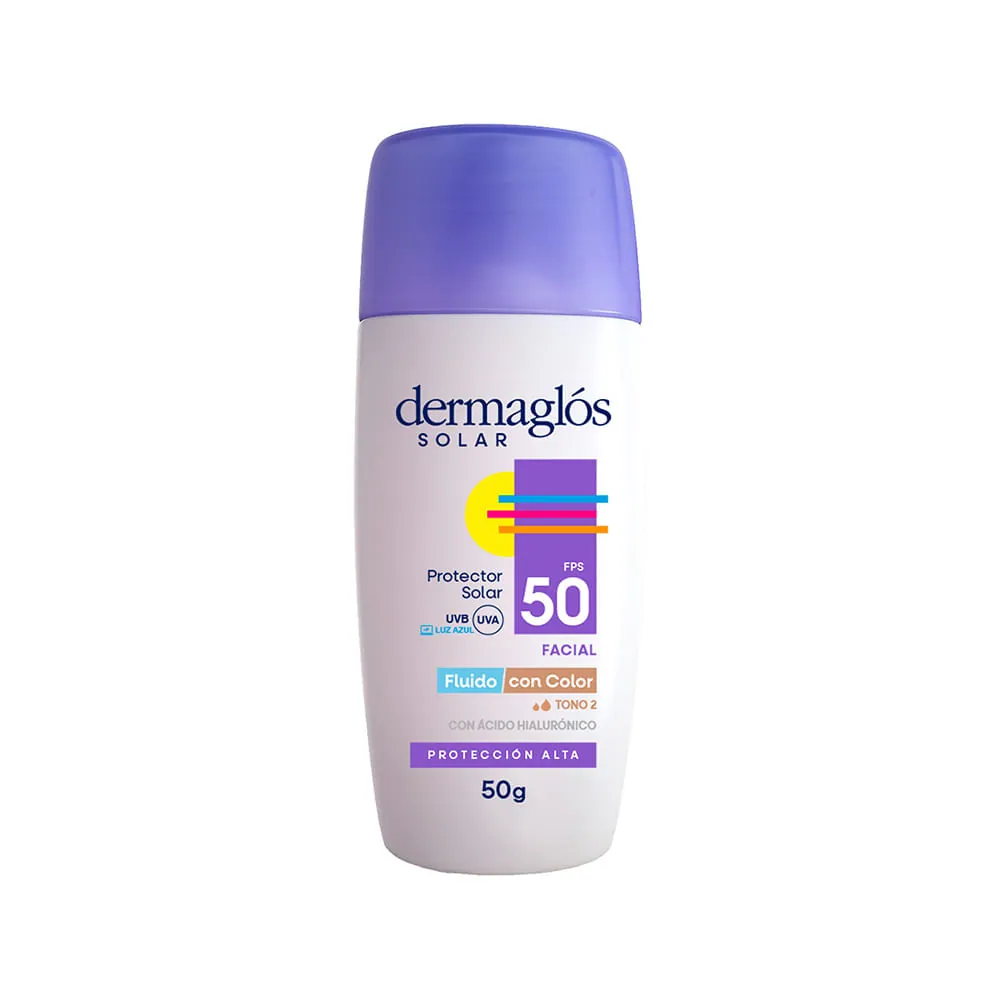 Dermaglos Solar Facial F50 Fluido Color Emulsión Tono 2