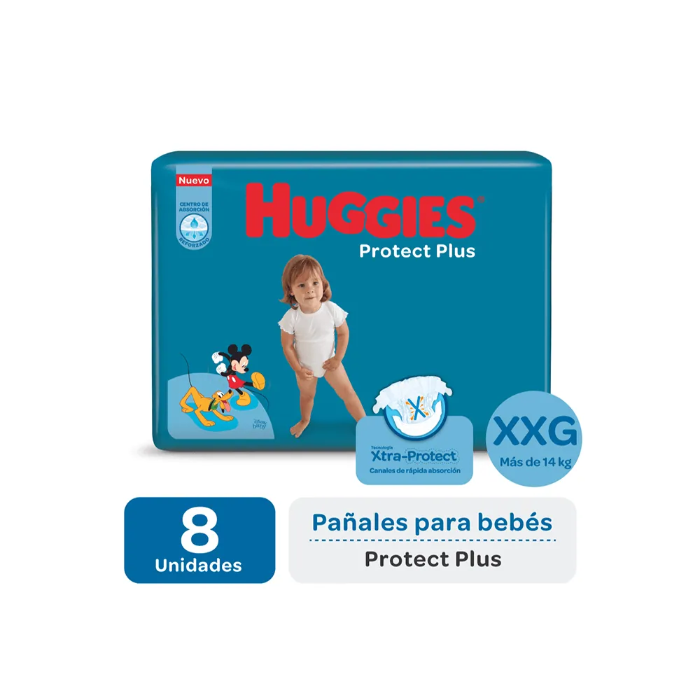 Huggies Pañal Protec Plus Xxg X 8 (Nuevo)