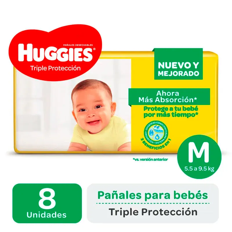 Huggies Pañal Classic M X 8 (Nuevo)