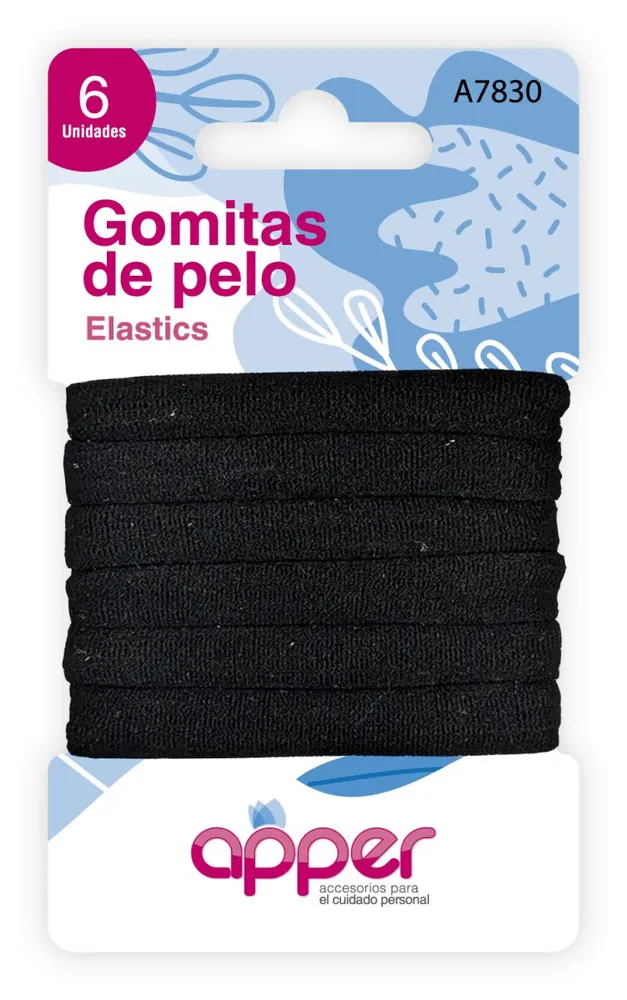 Apper Gomitas Pelo Negras 8MM (7830)