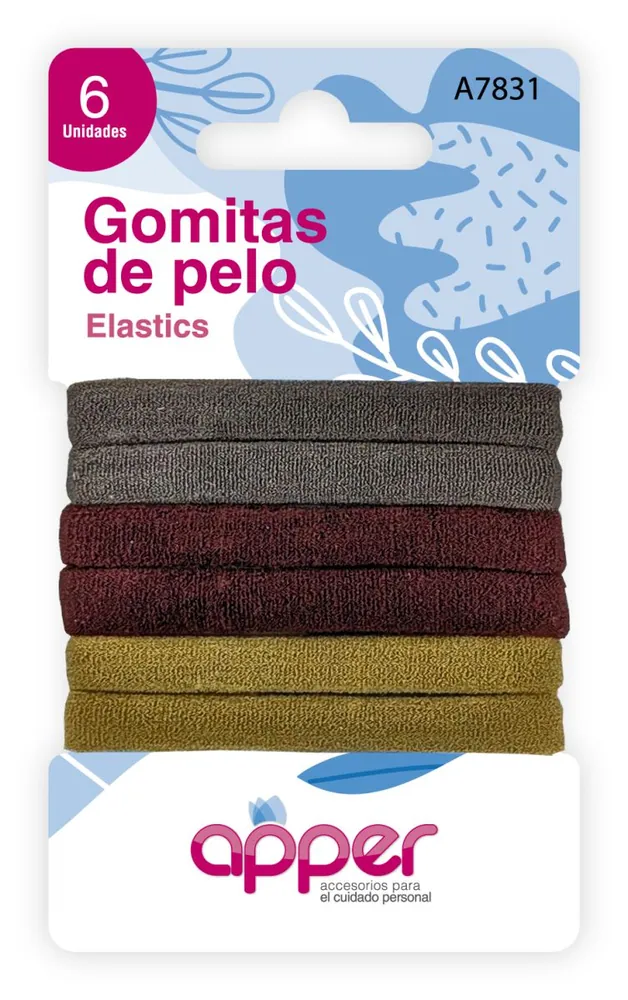 Apper Gomitas Pelo Color 8MM (7831)
