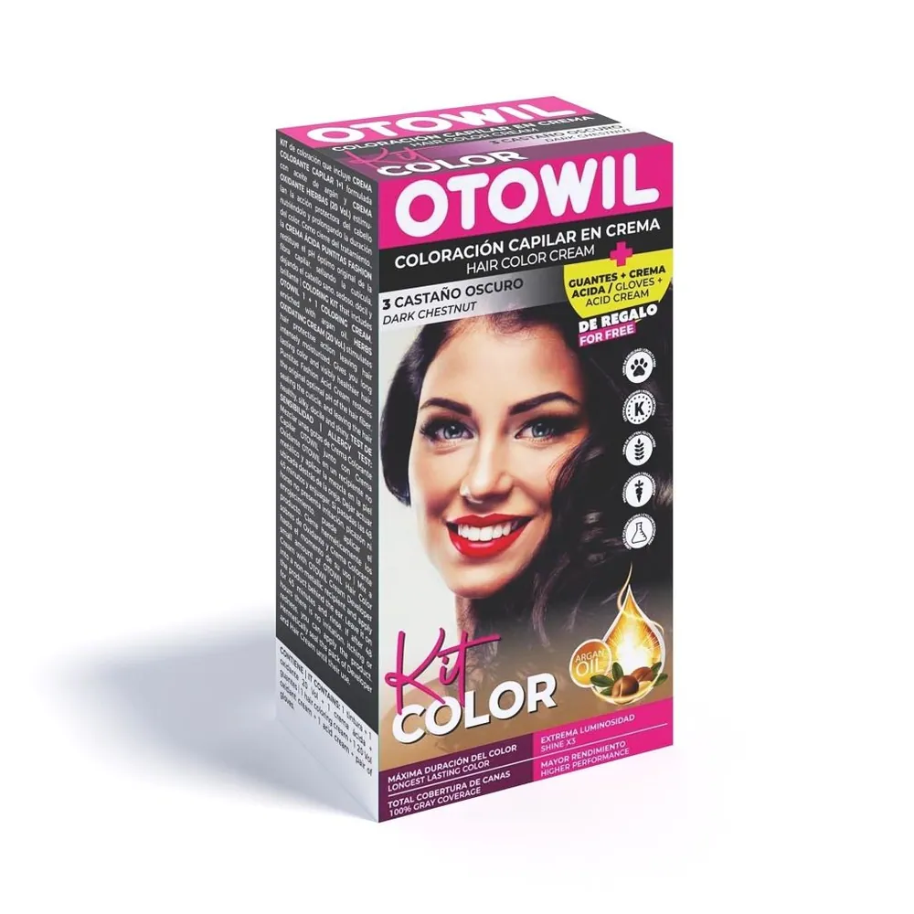 Otowil Kit Simple Tintura 3 Castaño Oscuro