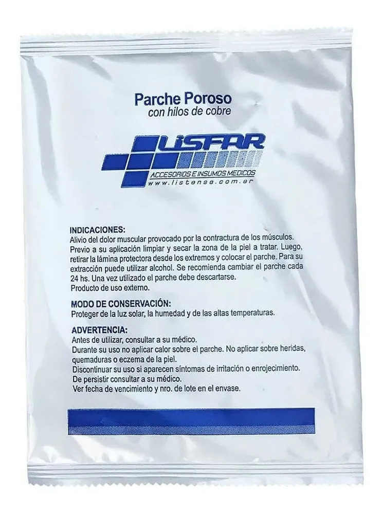 Parche Poroso Lisfar C/Hilo de Cobre