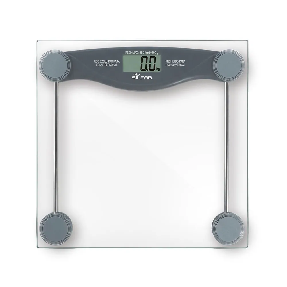 Balanza Personal Digital Vidrio Templado Transparente Ultra Silfab Bd-P200