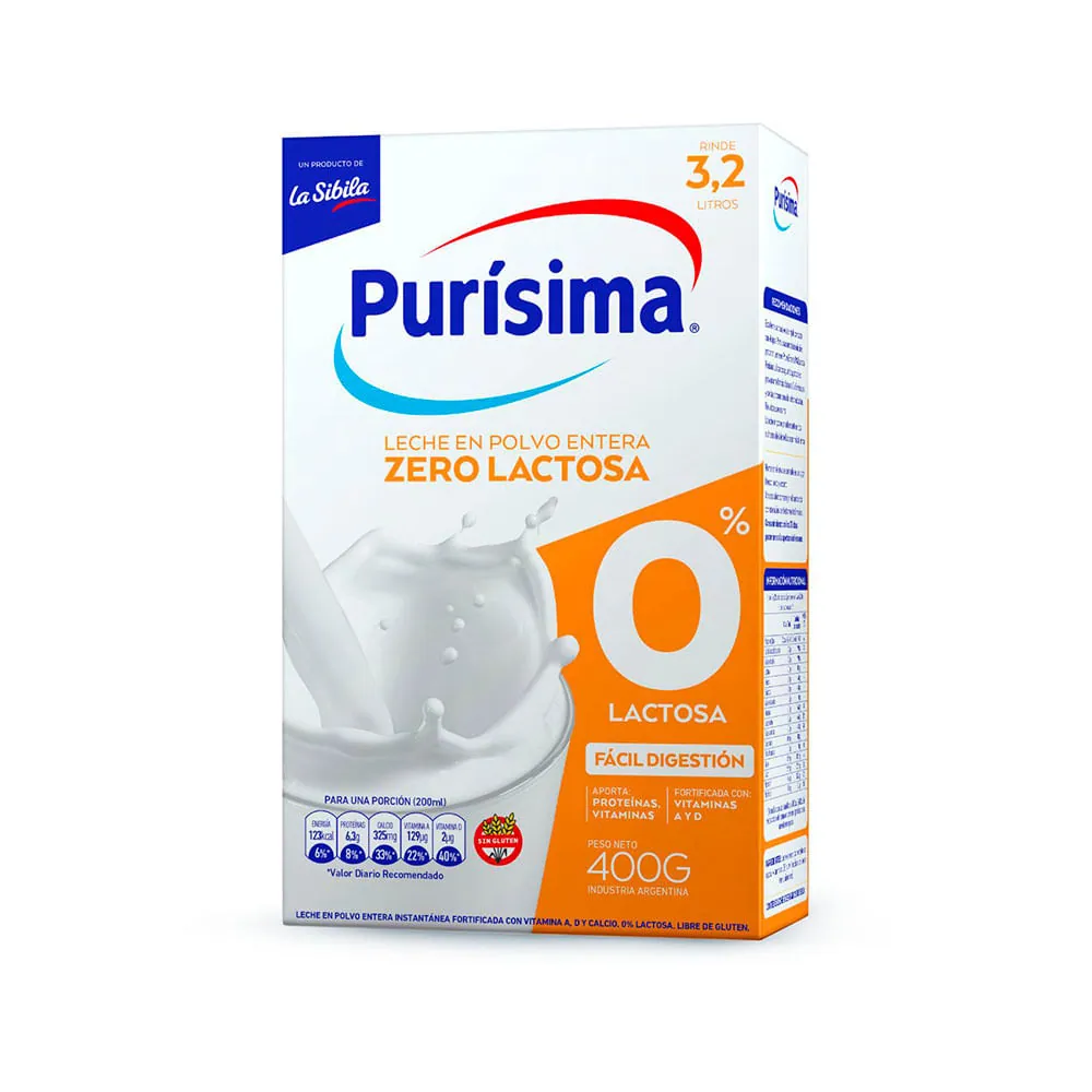 Purisima Leche Zero Lactosa Polvo