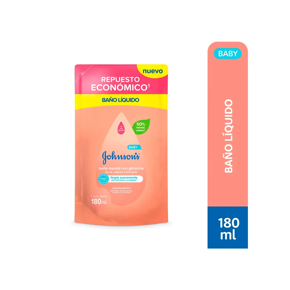 J&J Baby Baño Líquido Con Glicerina Refil