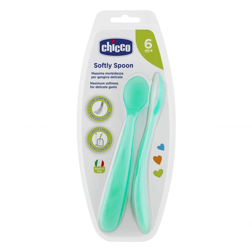 Chicco Cuchara de Silicona 6M+ Azul
