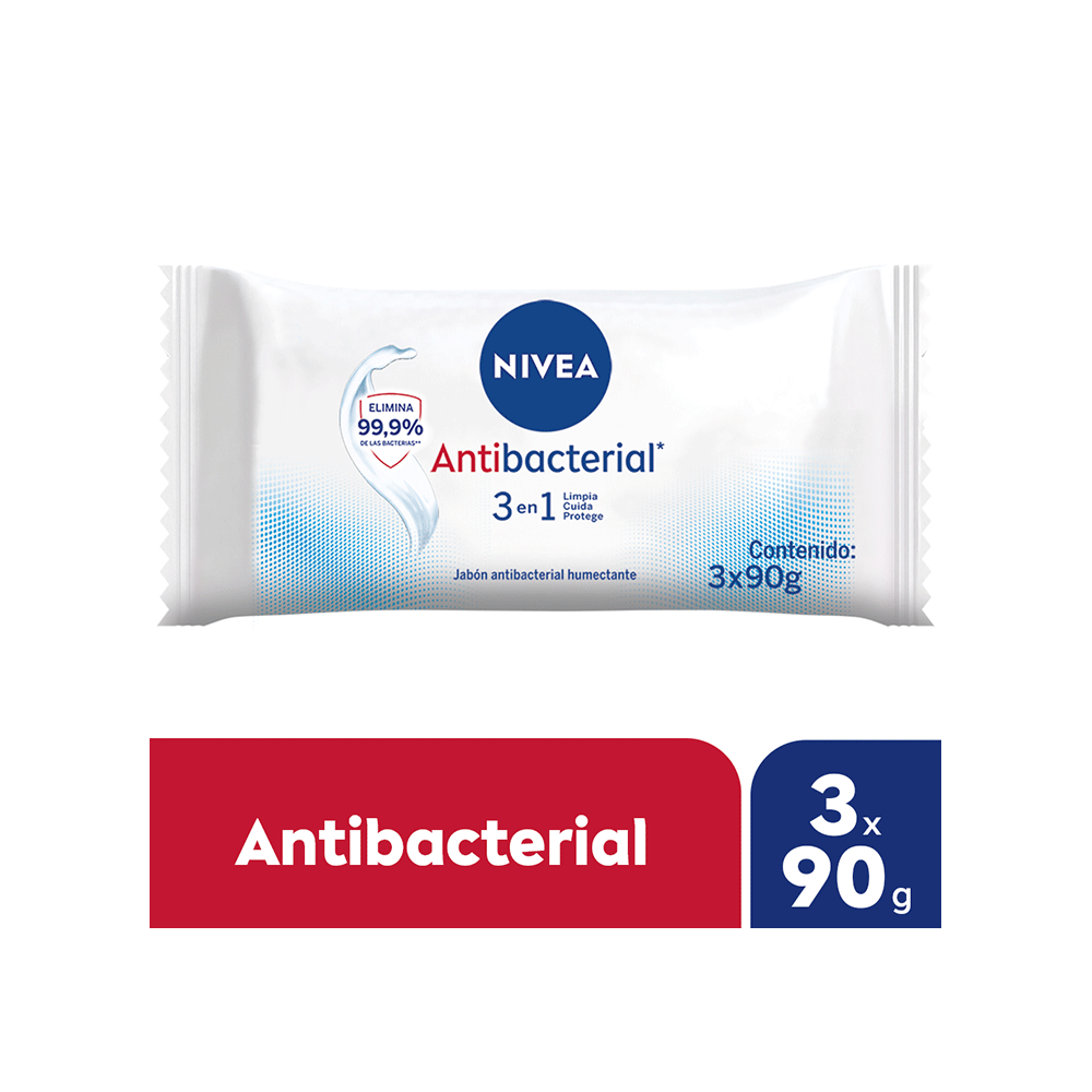 Nivea Jabón Antibact 3 en 1 X 3