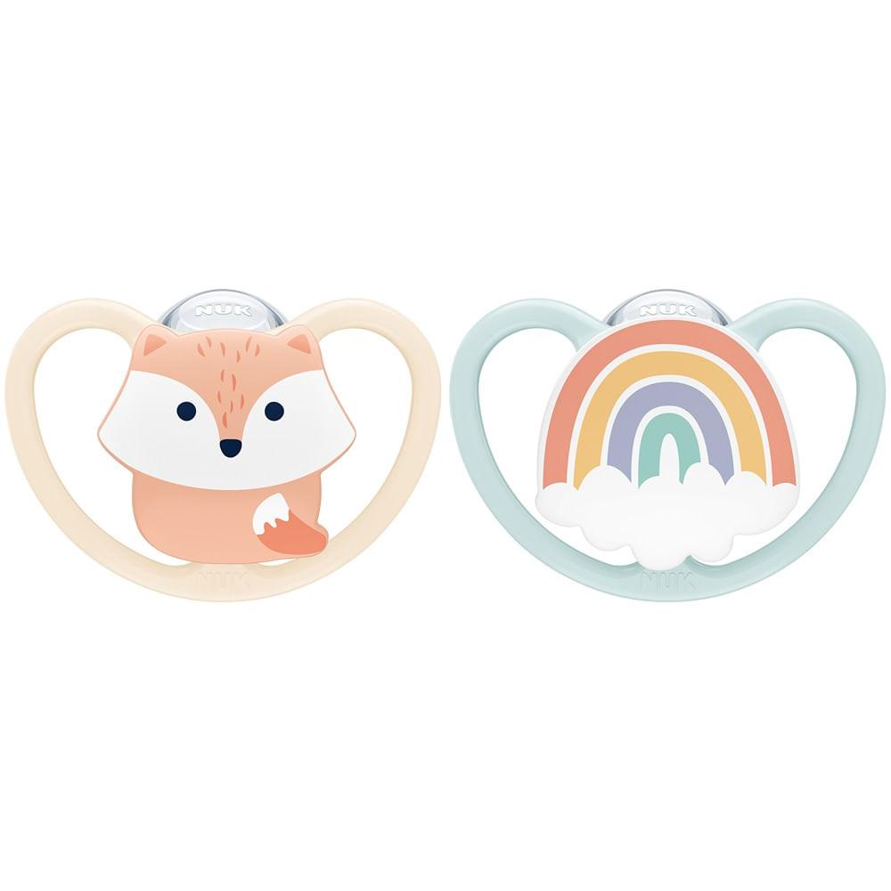 NUK Chupete Space T1 Zorro/Arco Iris
