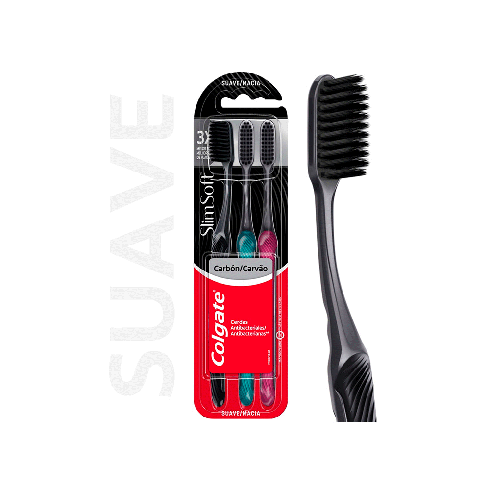 Colgate Cepillo Dental Slim Soft Carbon Pack