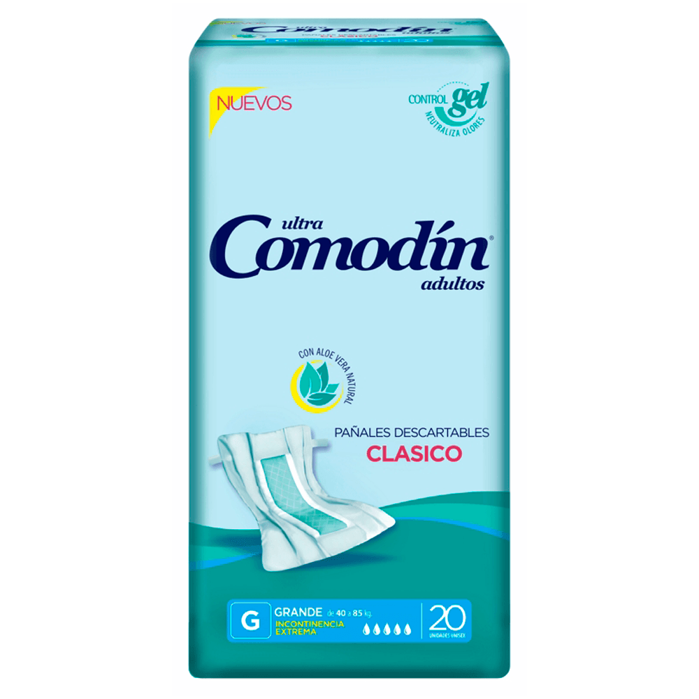 Comodin Pañal Recto Clasico Grande X 20 Pack