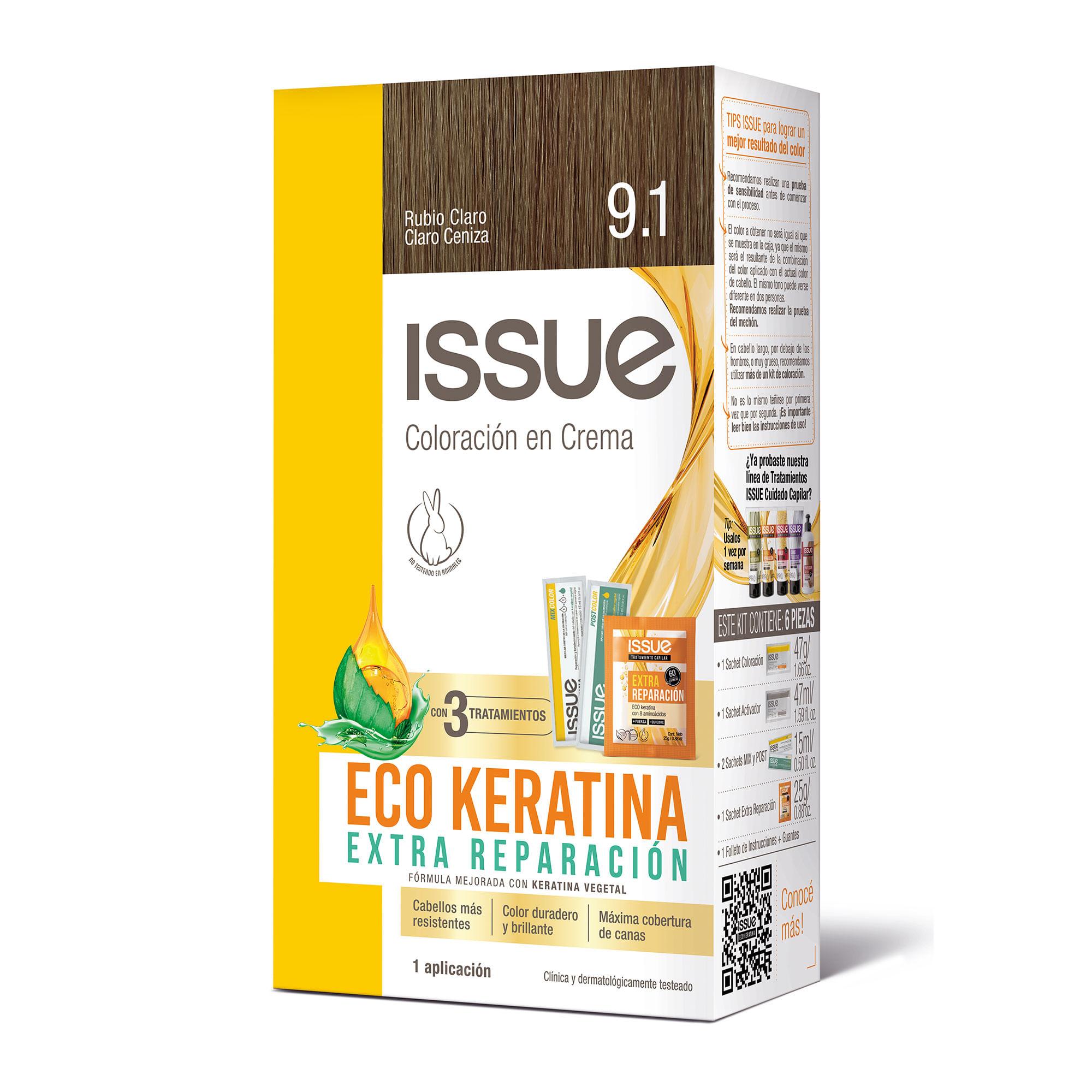 Issue Kit Eco Keratina N 9.1 Rubio Clar Cla Ceniz