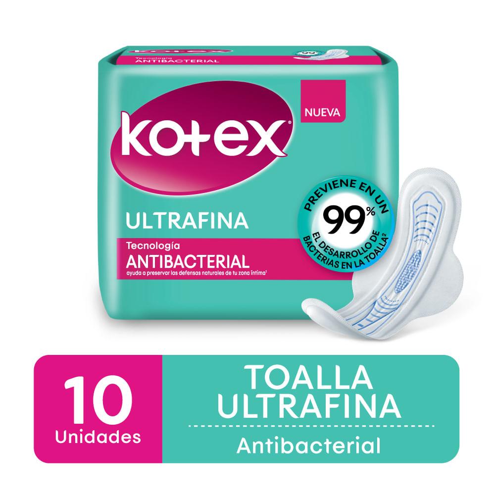 Kotex Toalla Femenina Antibacterial C/Alas