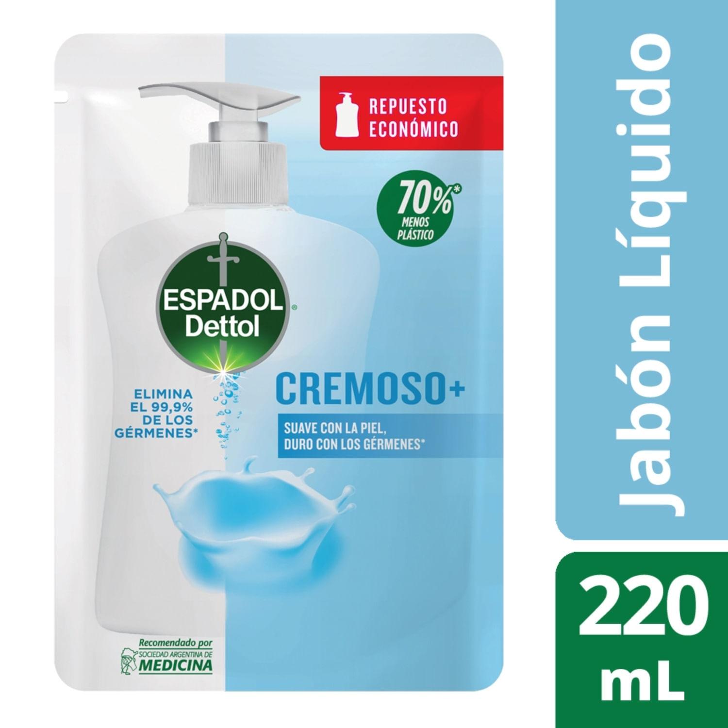 Espadol Dettol Jabón Líquido Cremoso Rto