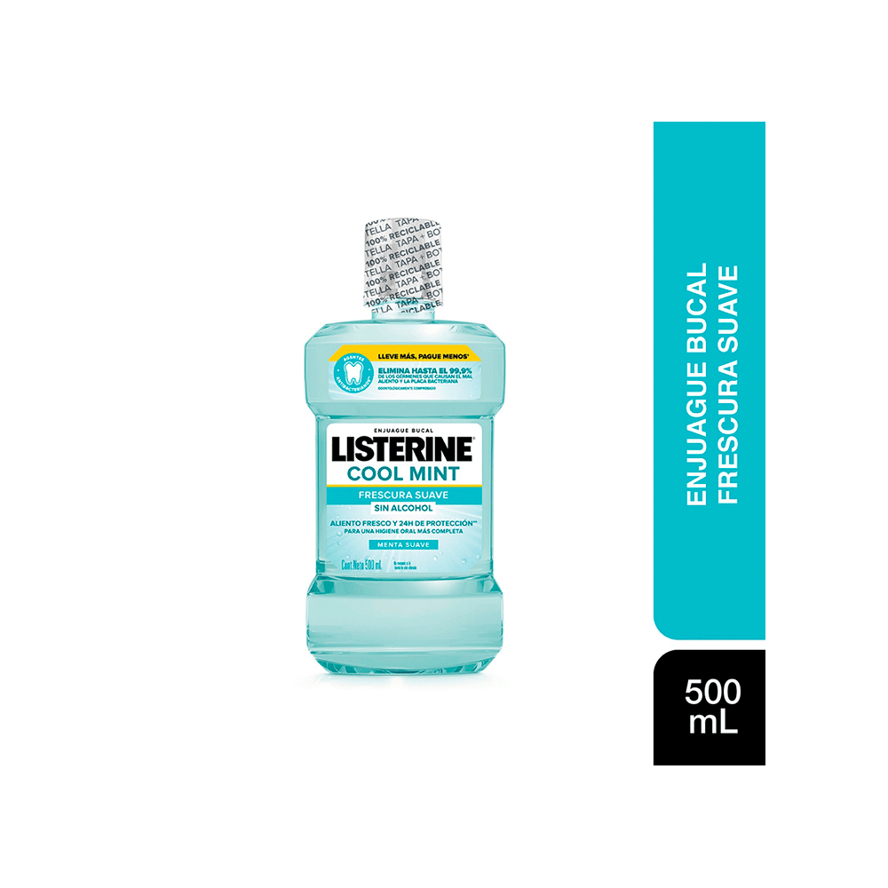 Listerine Cool Mint Enj Bucal Menta Suave