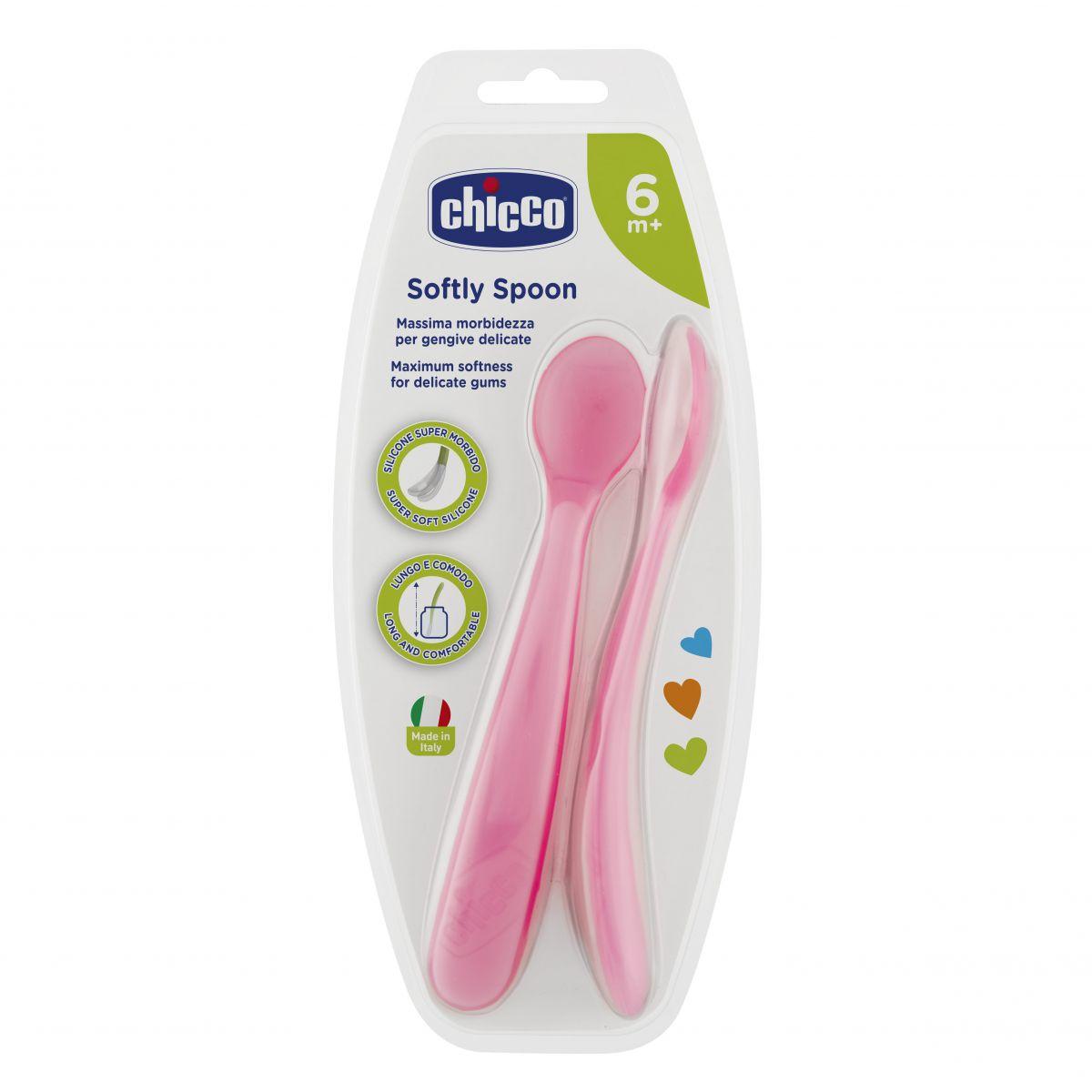 Chicco Cuchara de Silicona 6M+ Rosa