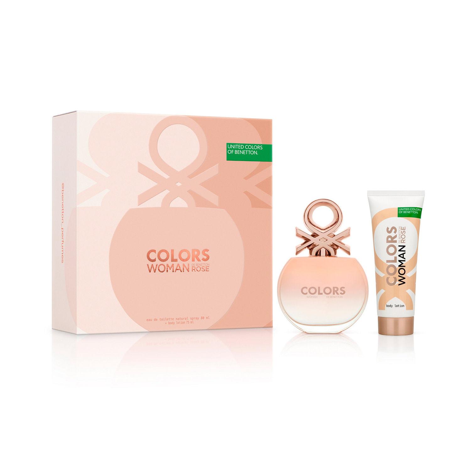 Benetton Colors Woman Rose EDT X 80 Ml+Body L X 75(Estuche)
